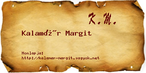 Kalamár Margit névjegykártya